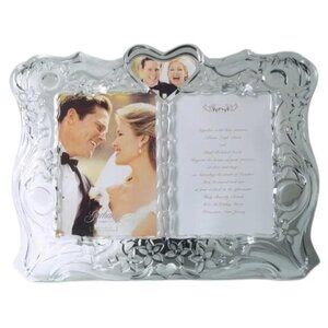 1980s Gorham Crystal Double Heart Photo Frame Sentimental Traditions Germany